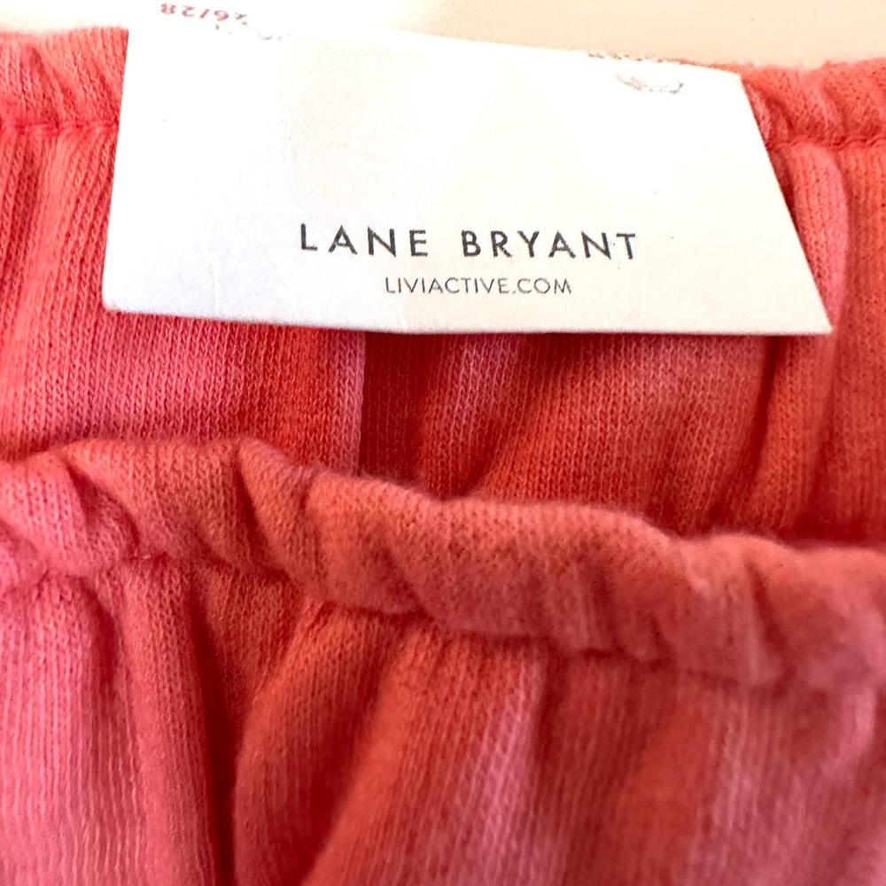LIVI By Lane Bryant Women’s Peach/White Color Block Sweatpants Plus Size Jogger - Picture 2 of 11